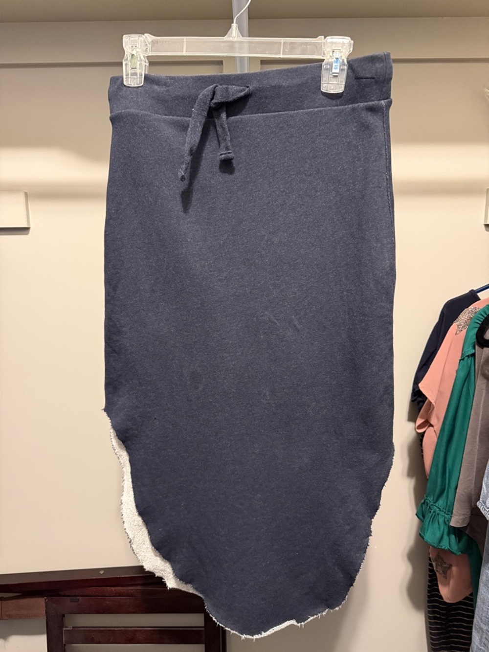 Frank & Eileen Navy Donegal Drawstring Skirt